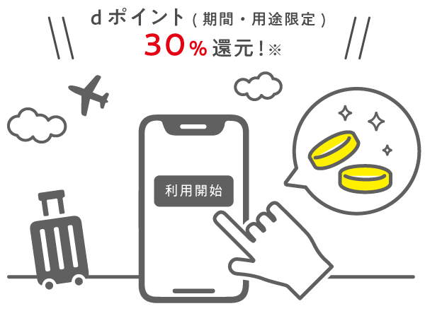 dポイント（期間・用途限定）30％還元